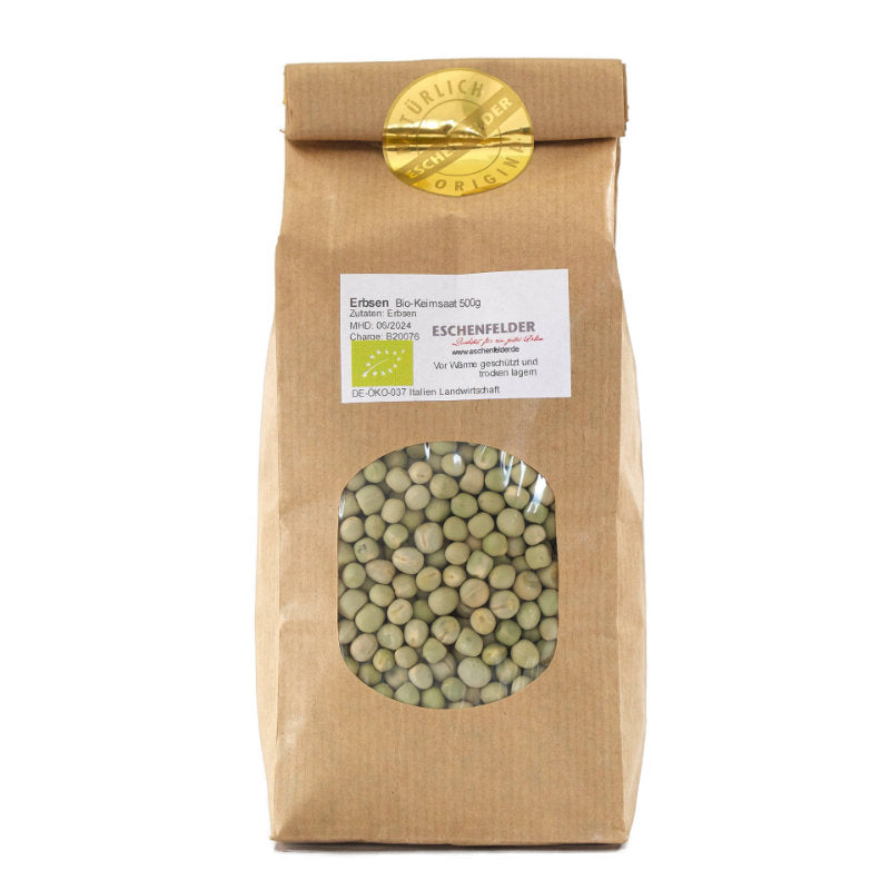 Erbsen grün Bio-Keimsaat, 500 g – Eschenfelder