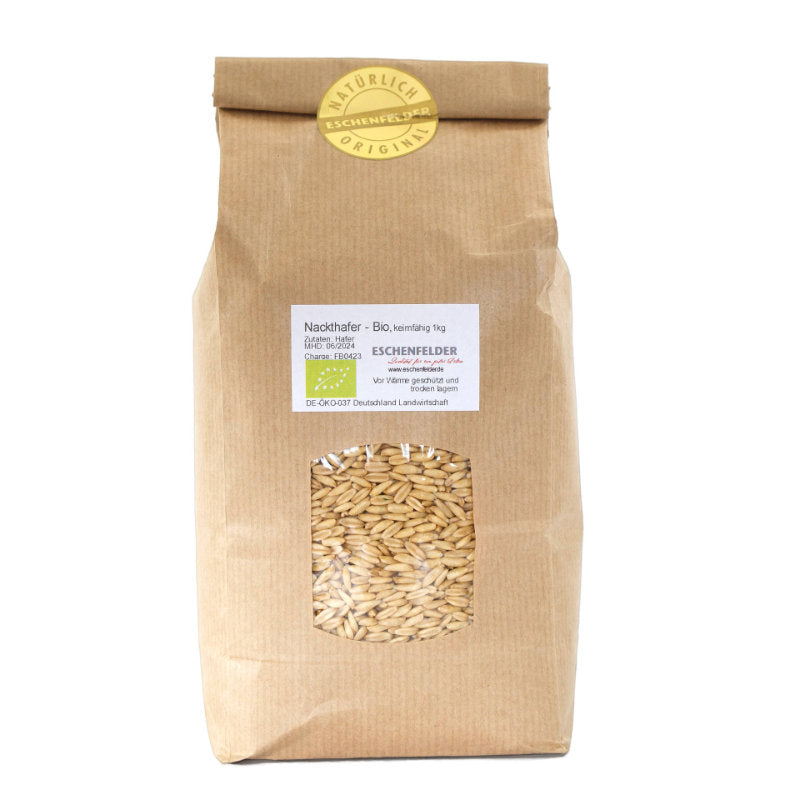 Nackthafer Bio-Saat, 1 kg – Eschenfelder