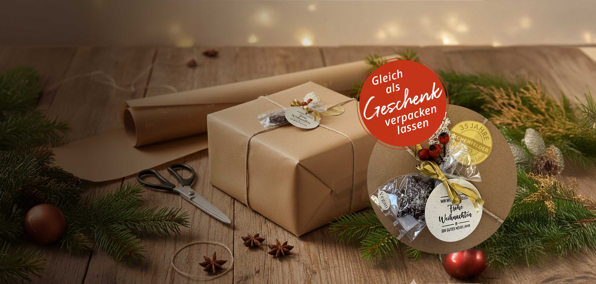 Nachhaltige Geschenkverpackung - unser Verpackungsservice für Sie in der Weihnachtzeit