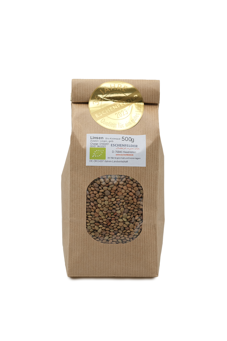 NEU im Programm: Linsen gelb, Bio-Keimsaat 500 g