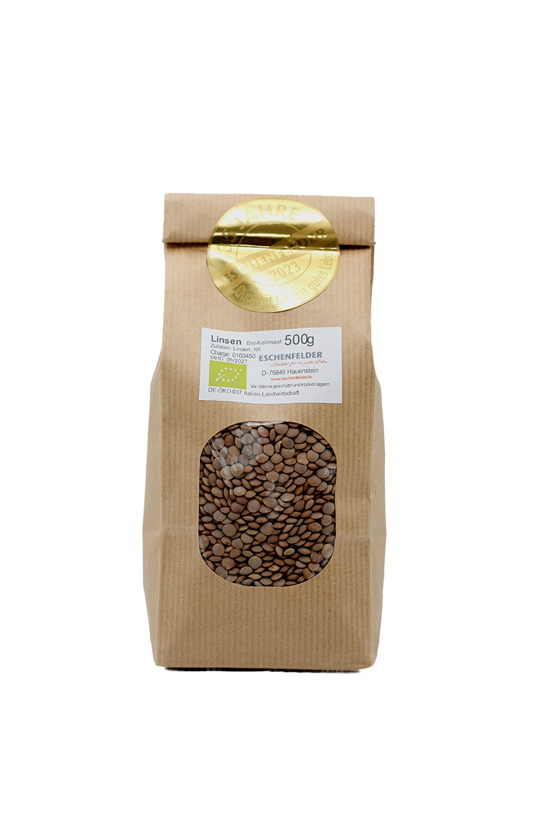 NEU im Programm: Linsen rot Bio-Keimsaat, 500 g